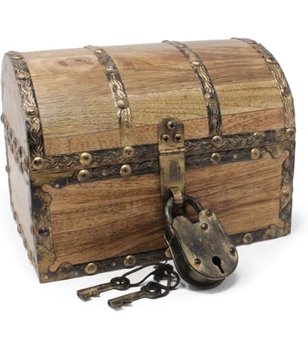 Amazon.com: Nautical Cove Wooden Treasure Chest with Padded Velvet